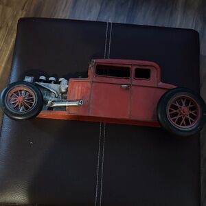 1932 Ford Rat Hot Rod Classic Red Metal Wall Decor Car 12x6